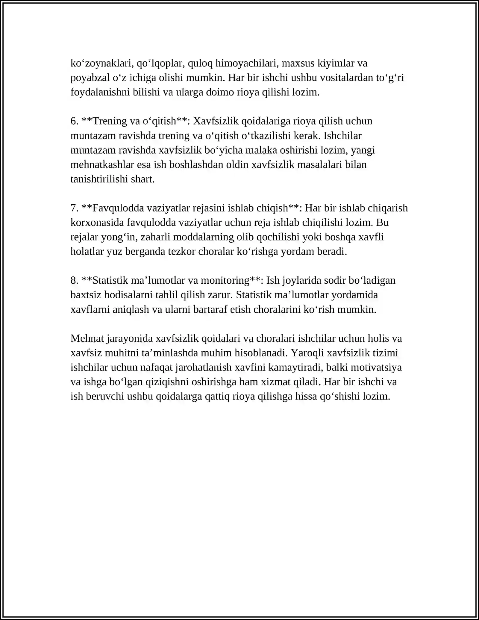 MEHNAT JARAYONIDA JAROHATLANISH VA KASB KASALLIGI SABABLARINI TAHLIL QILISH 4