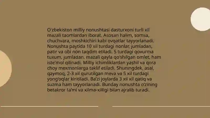 O'zbek milliy taomlari 4