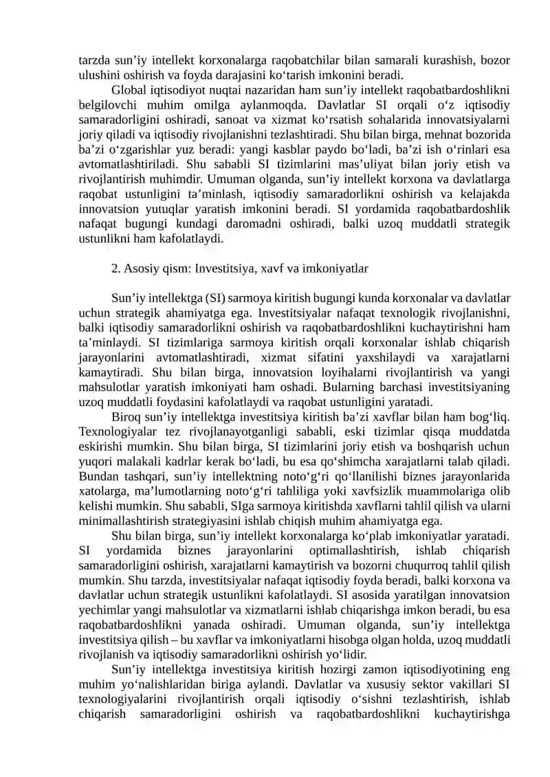 Sun’iy intellekt va uning iqtisodiyotdagi imkoniyatlari 4