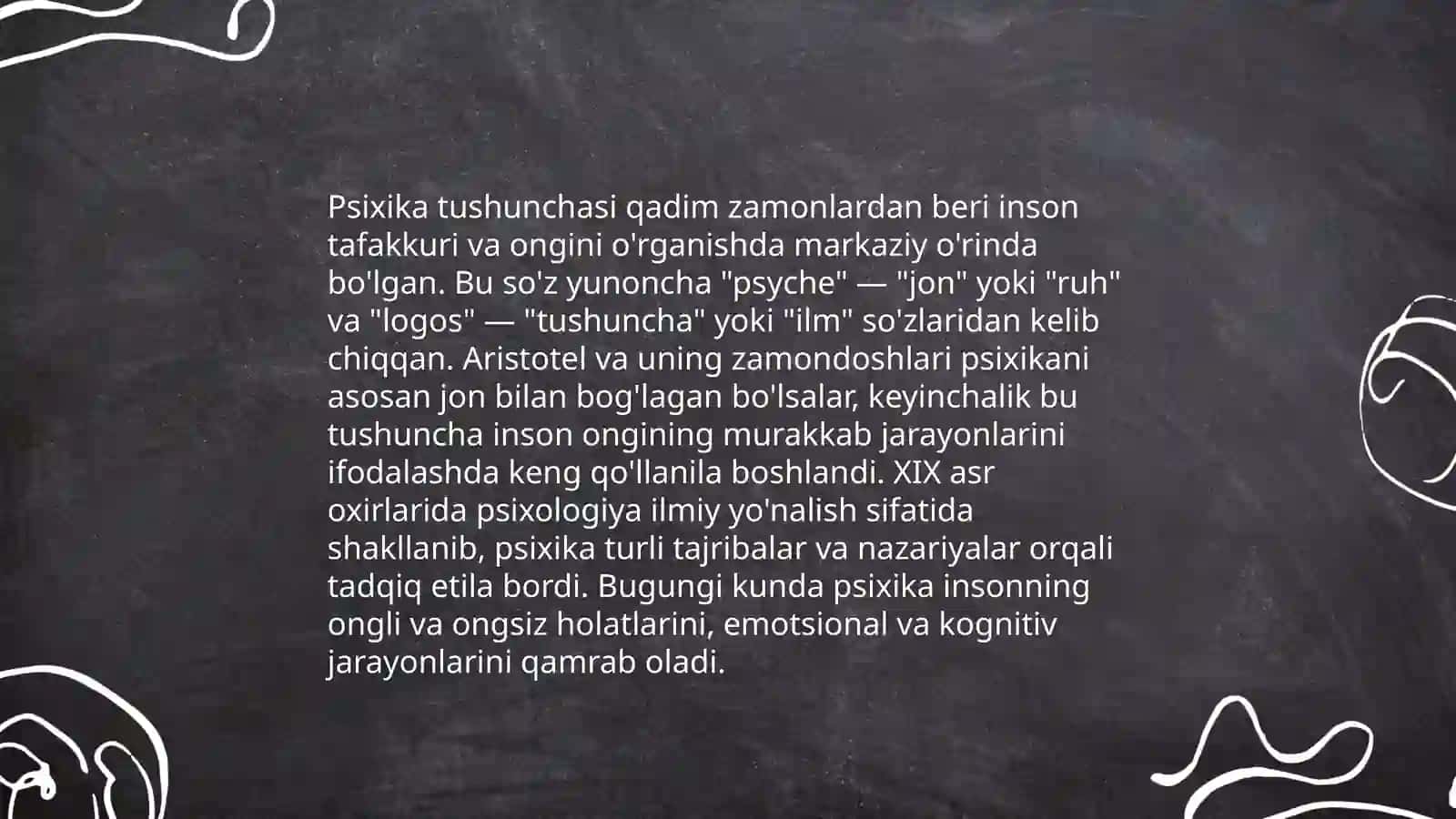Psixologiya fanining predmeti haqidagi tasavvurlar 4