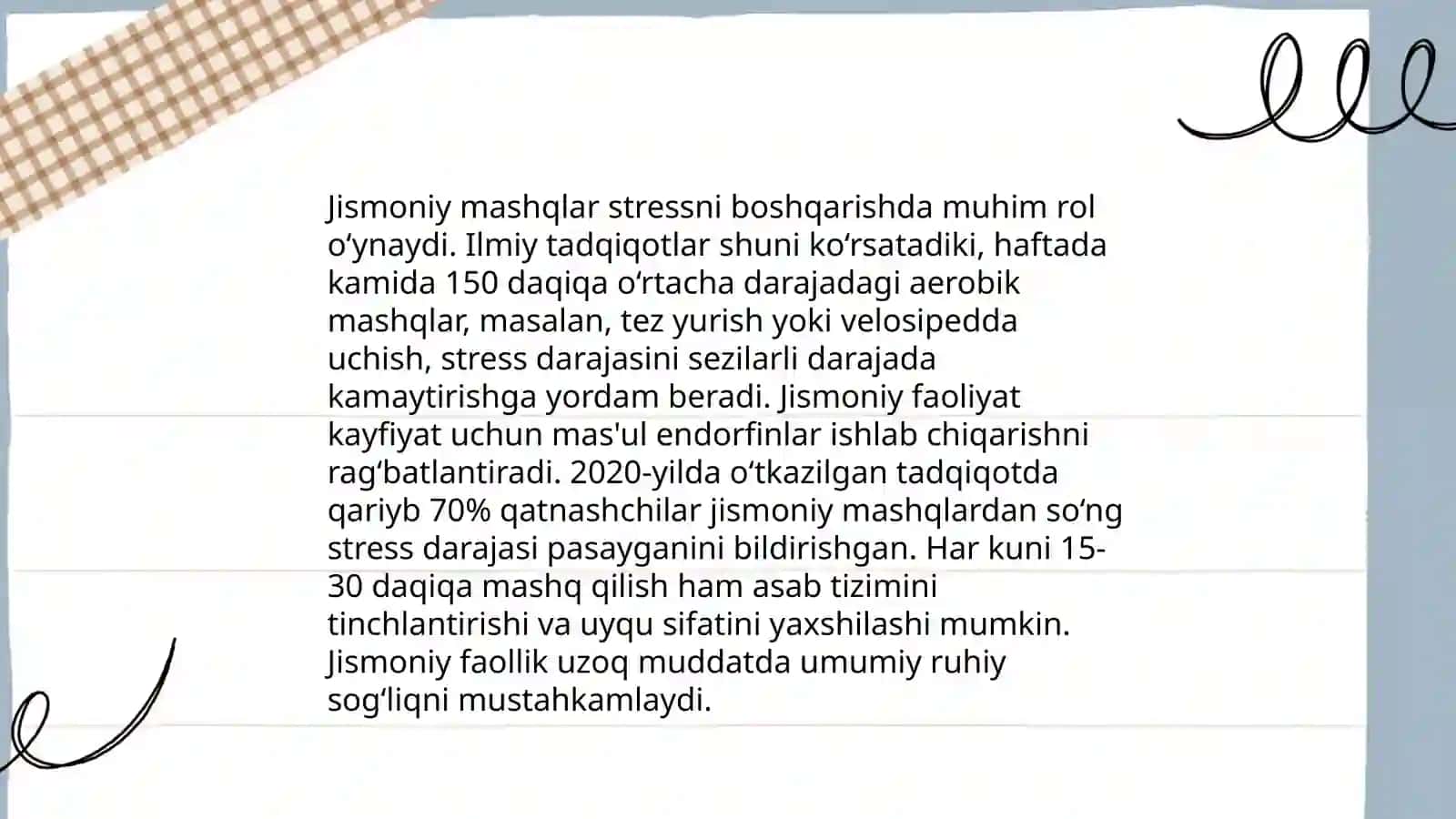 Jismoniy madaniyat va sport fanidan mustaqil ishi 4
