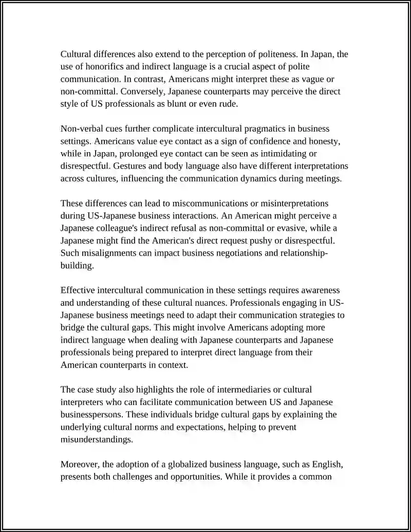 INTERCULTURAL PRAGMATICS CASE STUDY 4