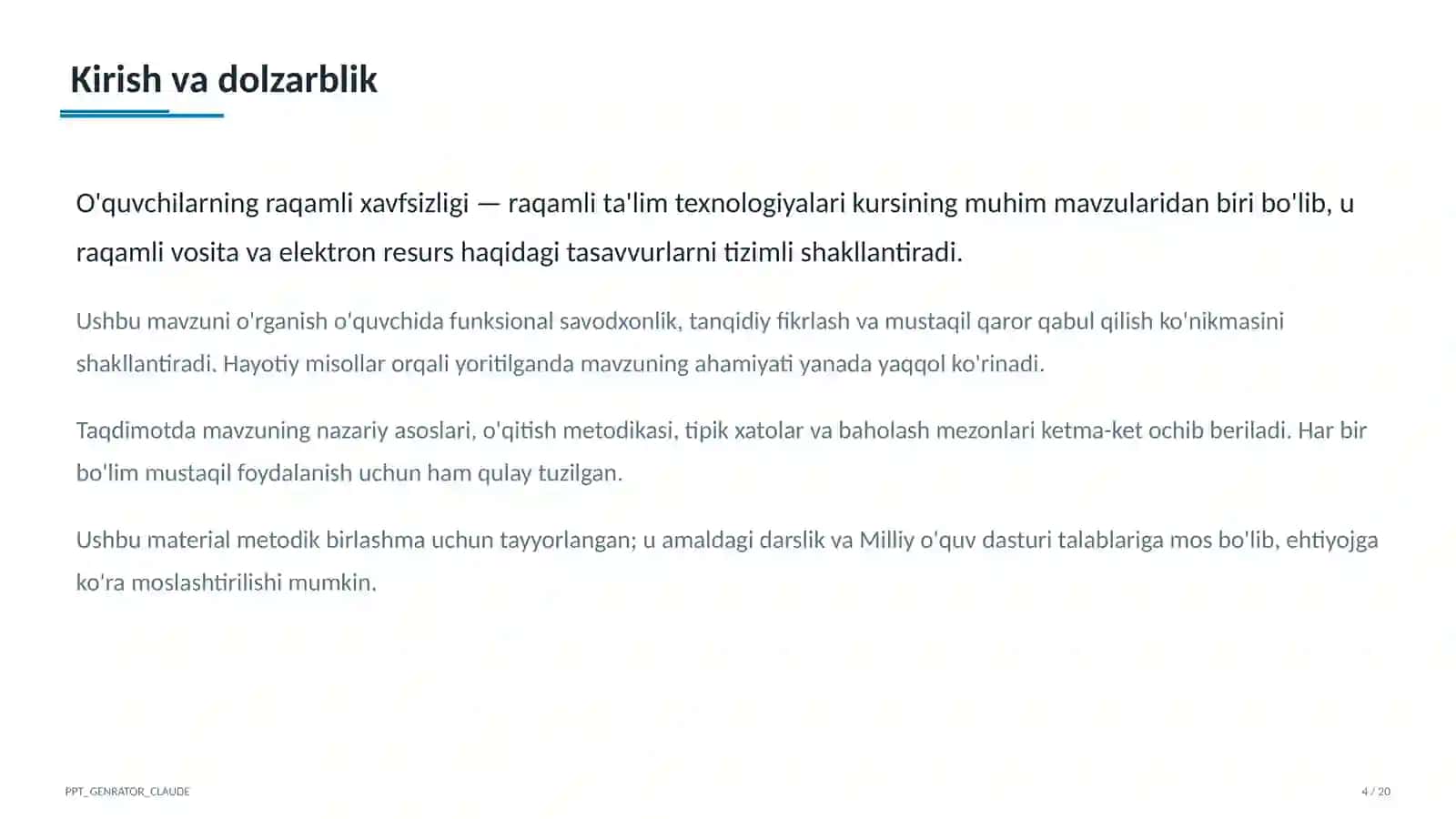 Dars rejasi 1