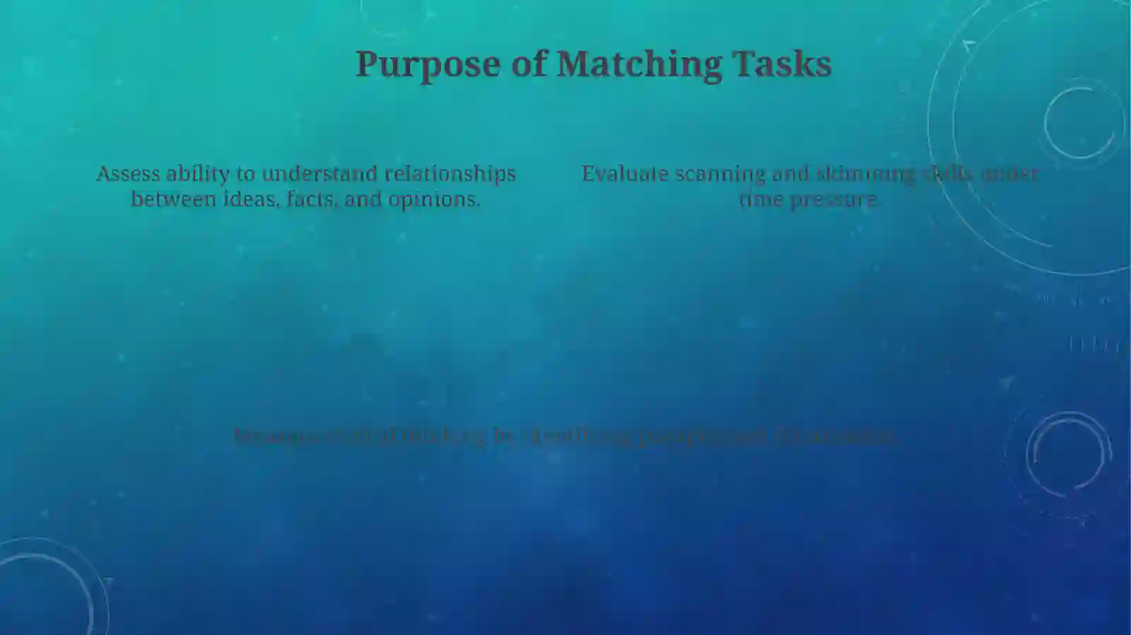 Matching Statements 4