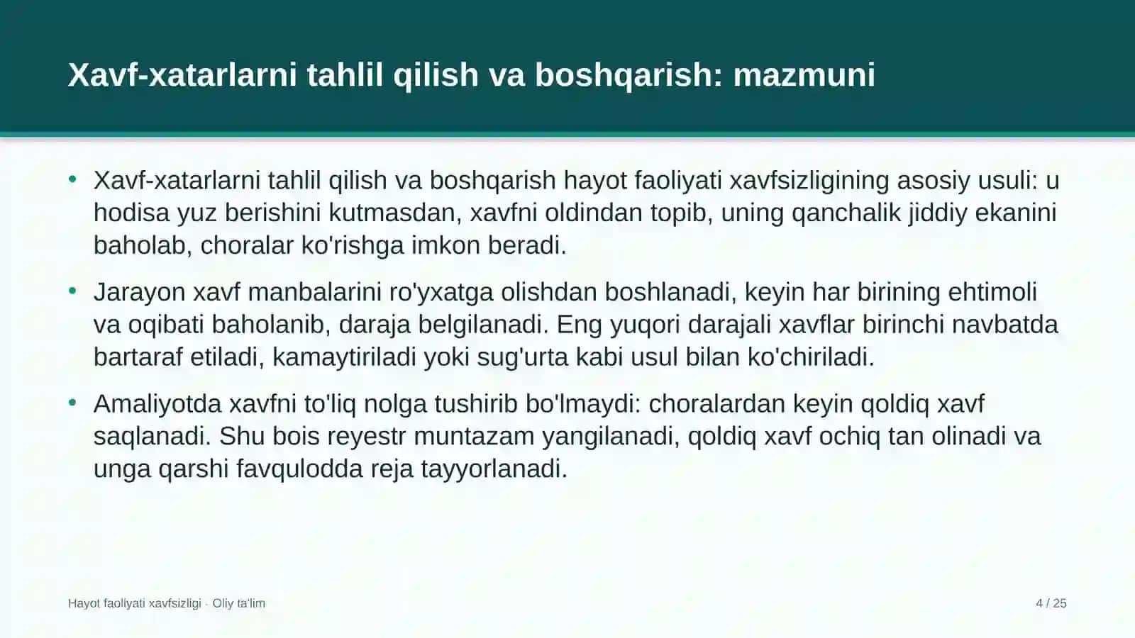 gaz qazib olishda xavf xatarlarni tahlil qilish va boshqarish 8200 4