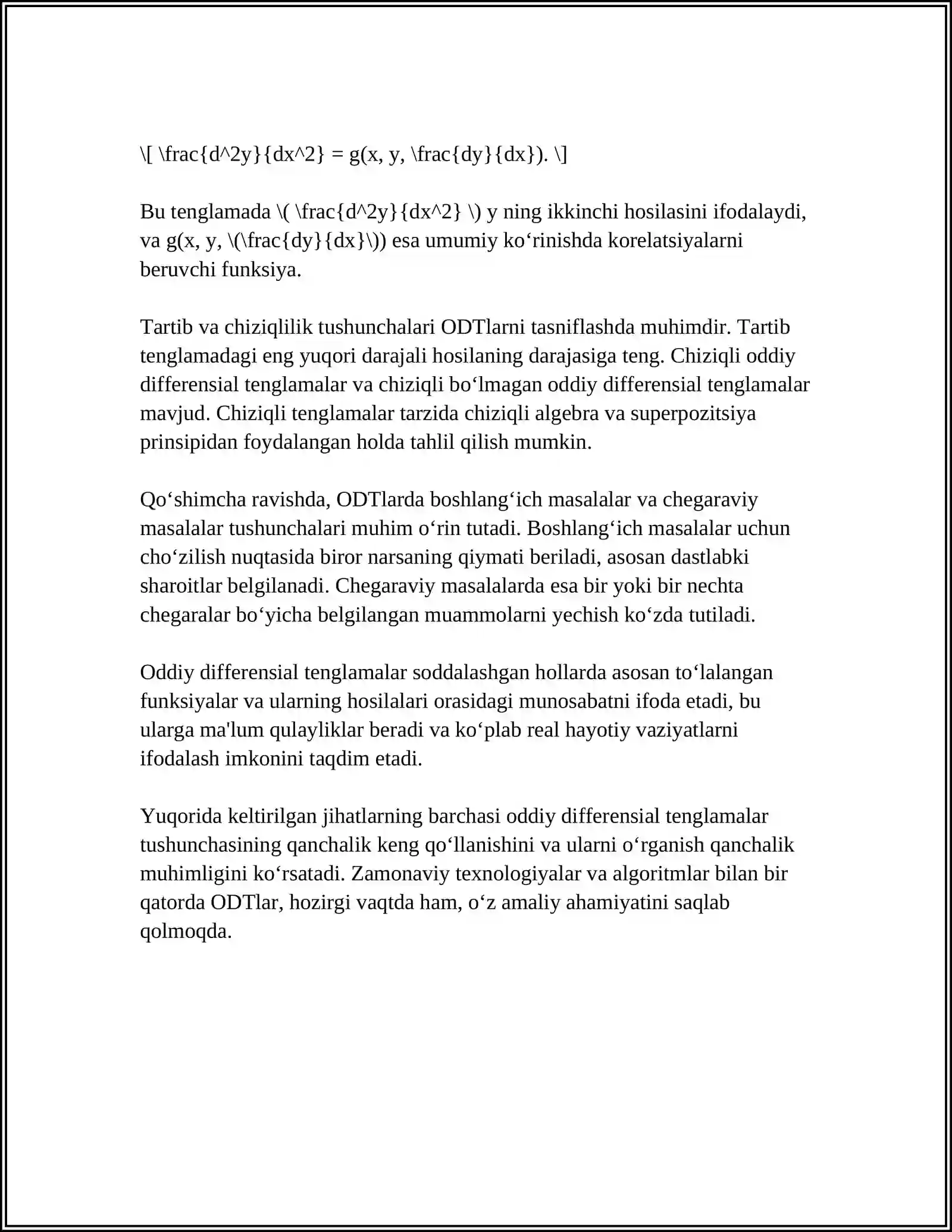 ODDIY DIFFERENSIAL TENGLAMALAR 4
