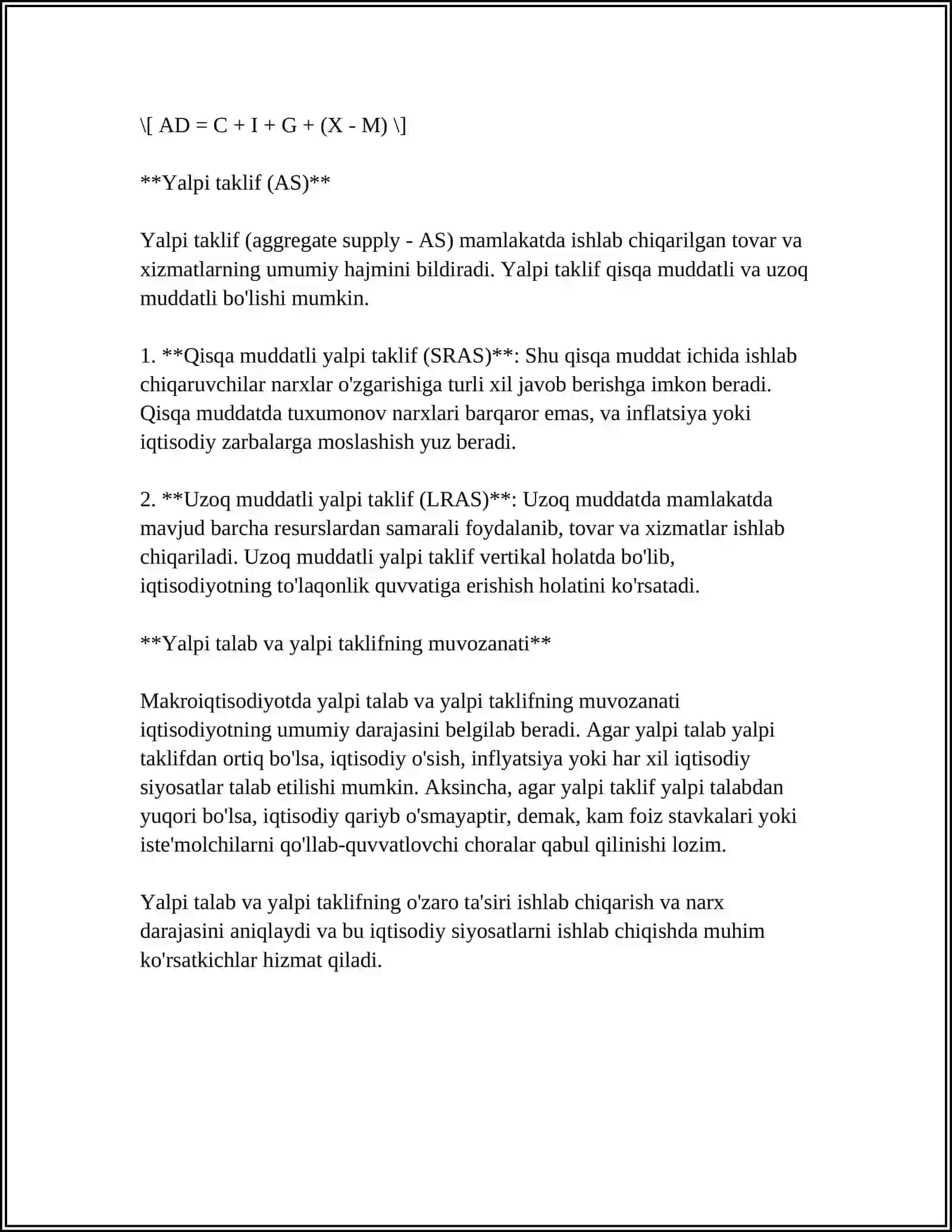 Yalpi talab va yalpi taklif 4