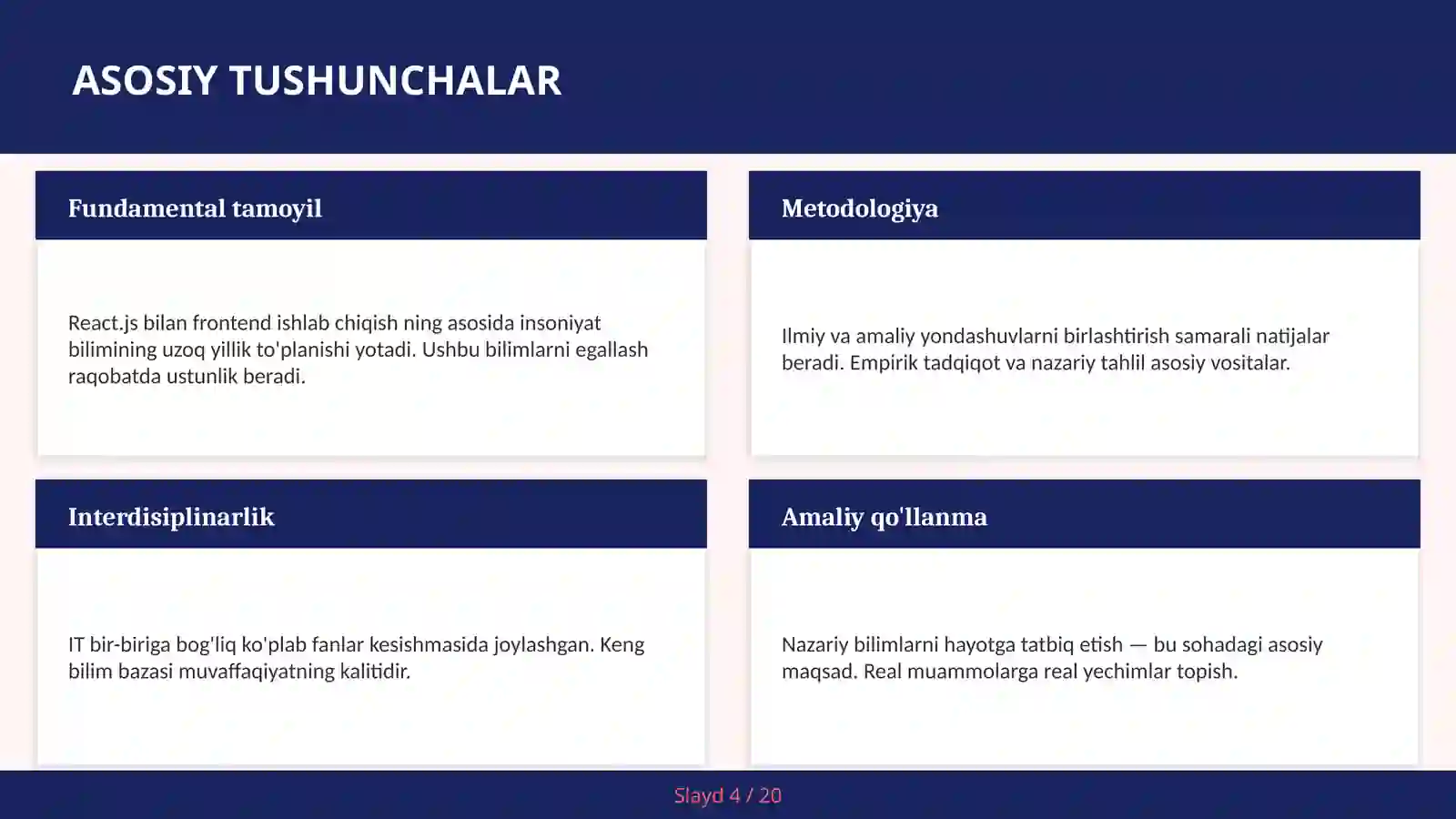 KIRISH: React.js bilan frontend ishlab chiqish 4