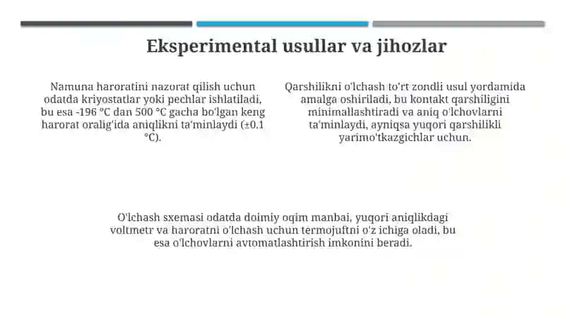 Yarimo'tkazgichelektro'tkazuvchanlikningtemperaturagabogliqliginianiqlash 4