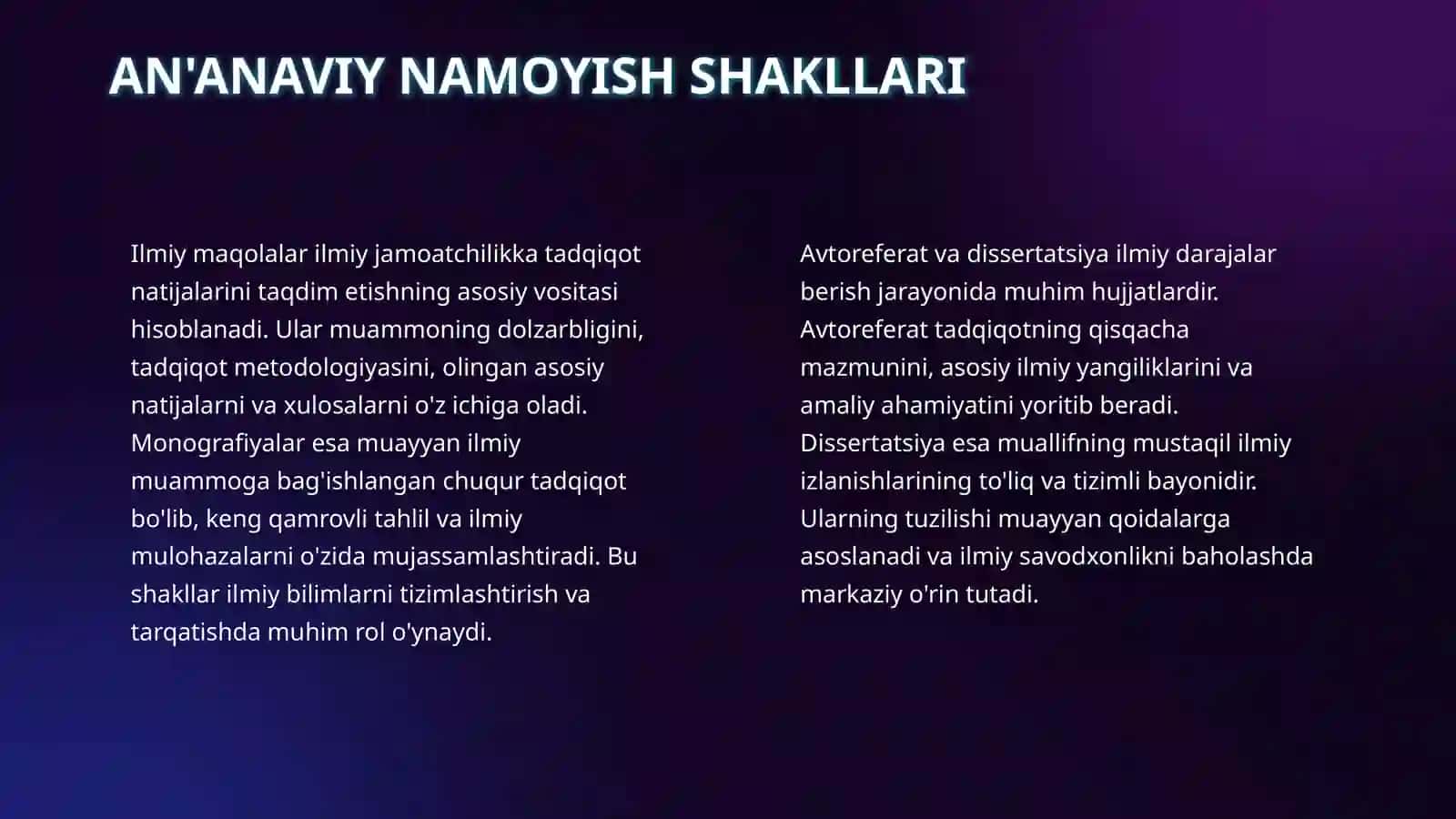 Ilmiy tadqiqotning namoyon bo'lish shakllari 4