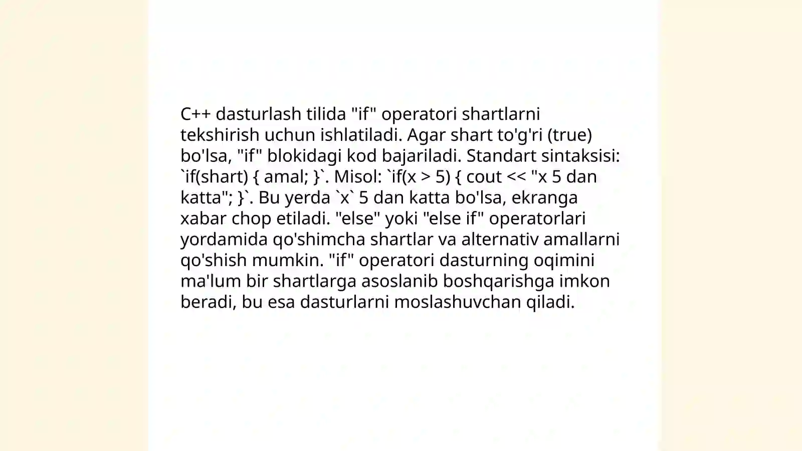 C++ da shart operatorlari 4