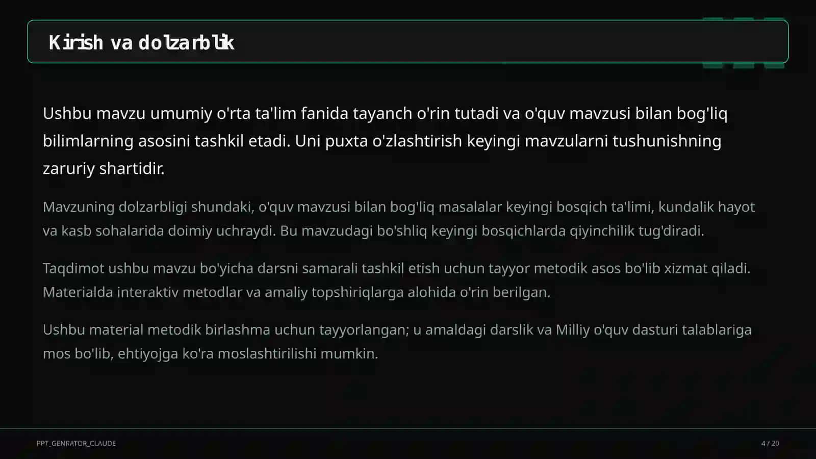 Dolzarb mavzular 4