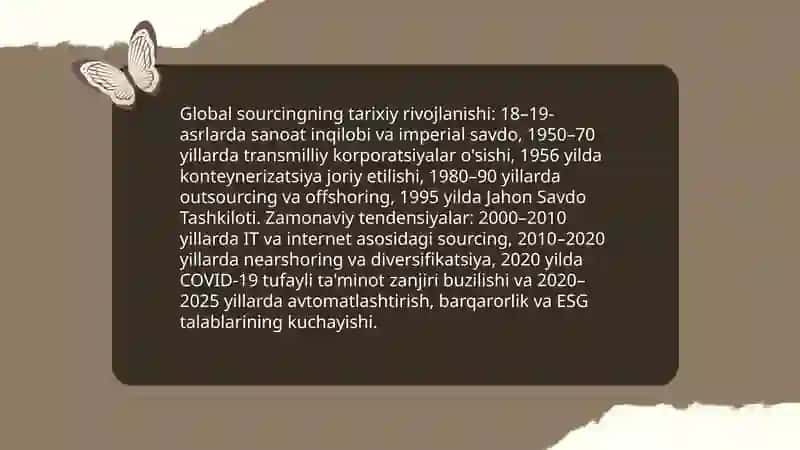 Global sourcing:mohiyati,ustunliklari va xavflari 4