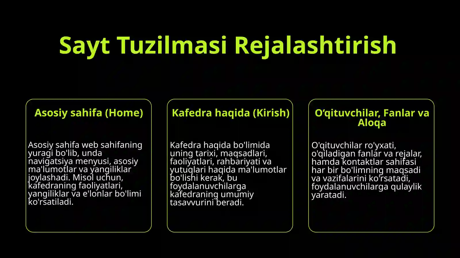 HTML tilida KAFEDRA websahifasini yaratish 4