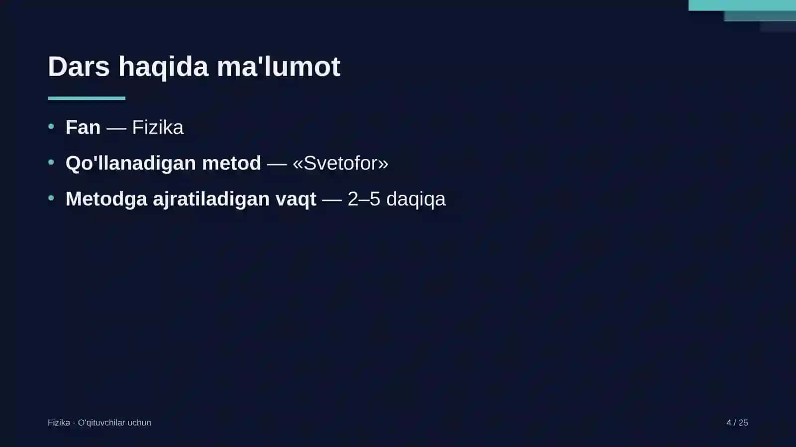 fizika darslarida svetofor metodidan foydalanish 9784 4