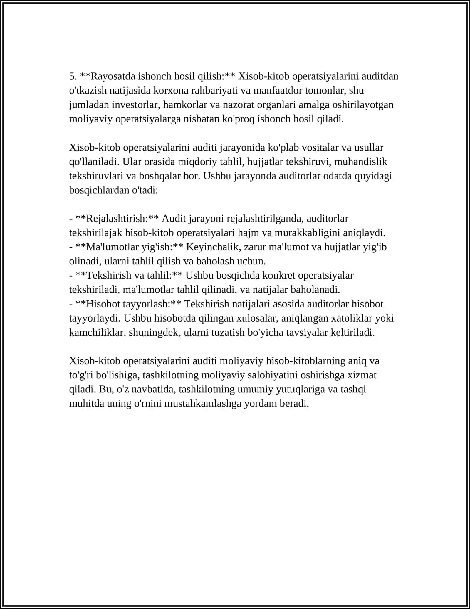 XISOB-KITOB OPERATSIYALAR AUDITI 4