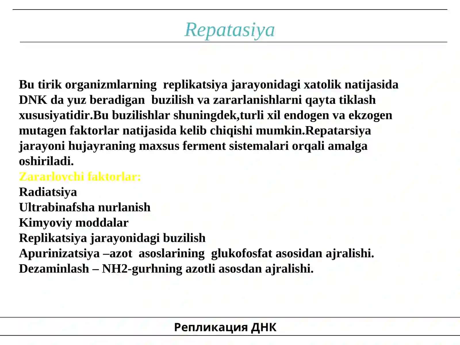 Hujayra biologiyasi.Mutatsiya 4