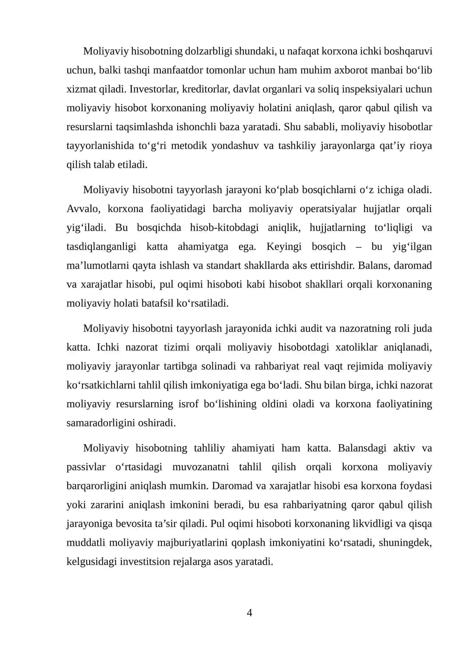 MOLIYAVIY HISOBOTNI TAYYORLASH VA TAQDIM ETISHNING TASHKILIY METODIK ASOSLARI 4