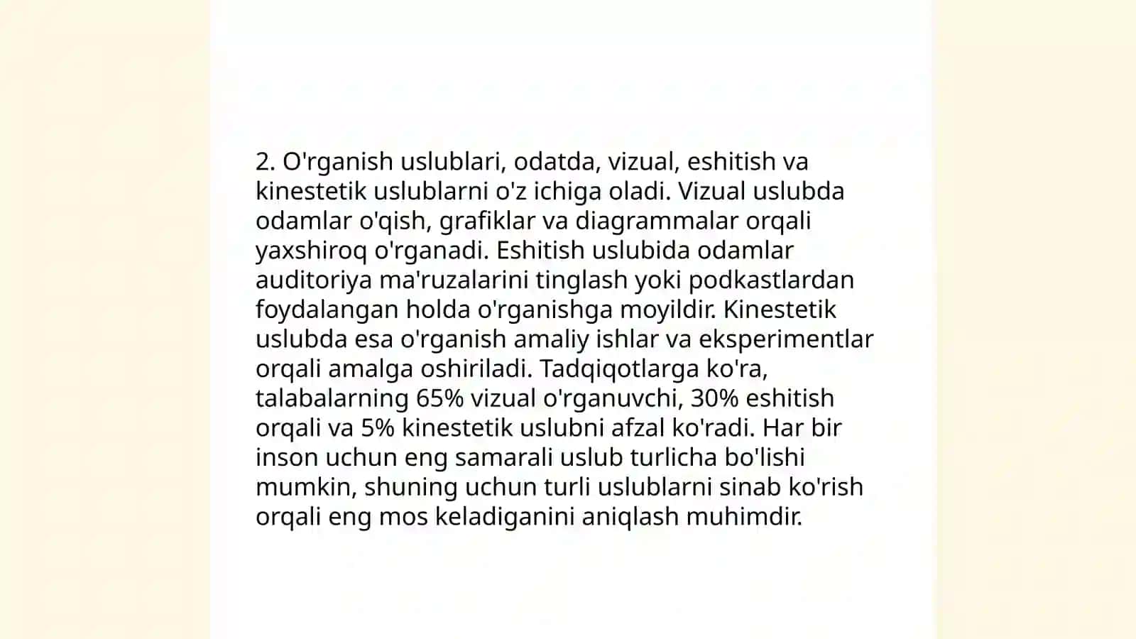 Ta'lim texnologiyalarining psixologik hususiyatlari 4