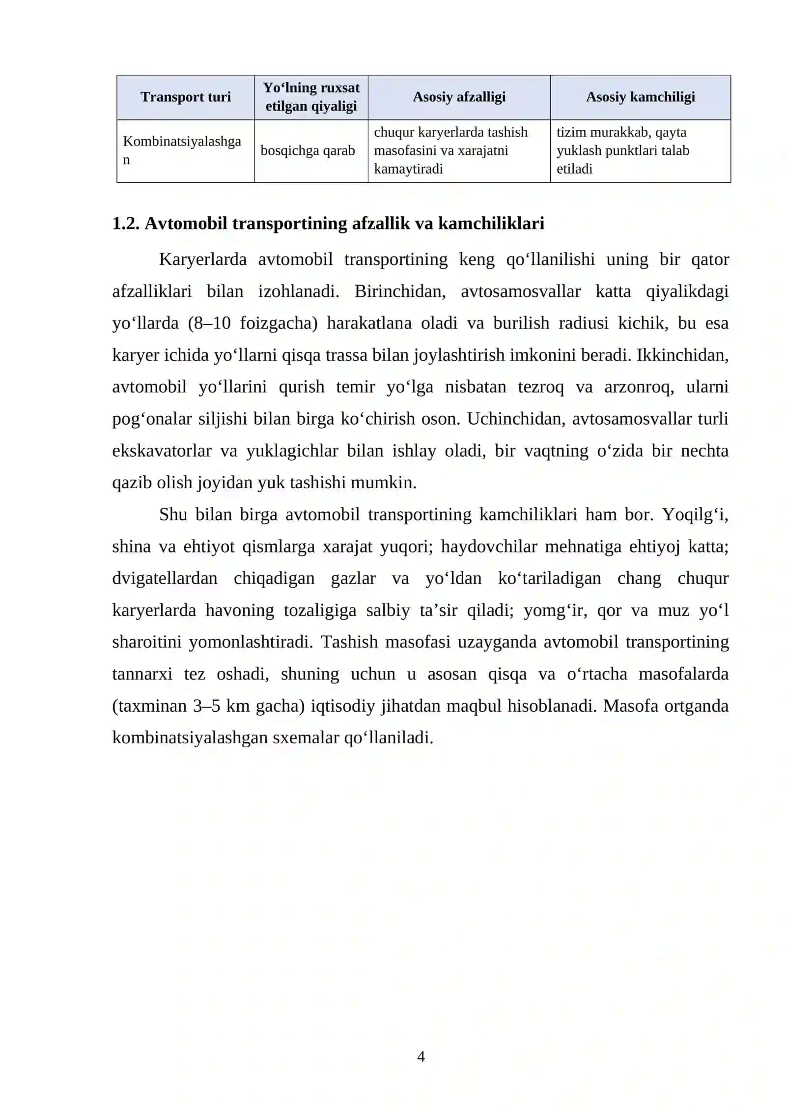 Karyer Avtotransportini Tashkil Qilish 4