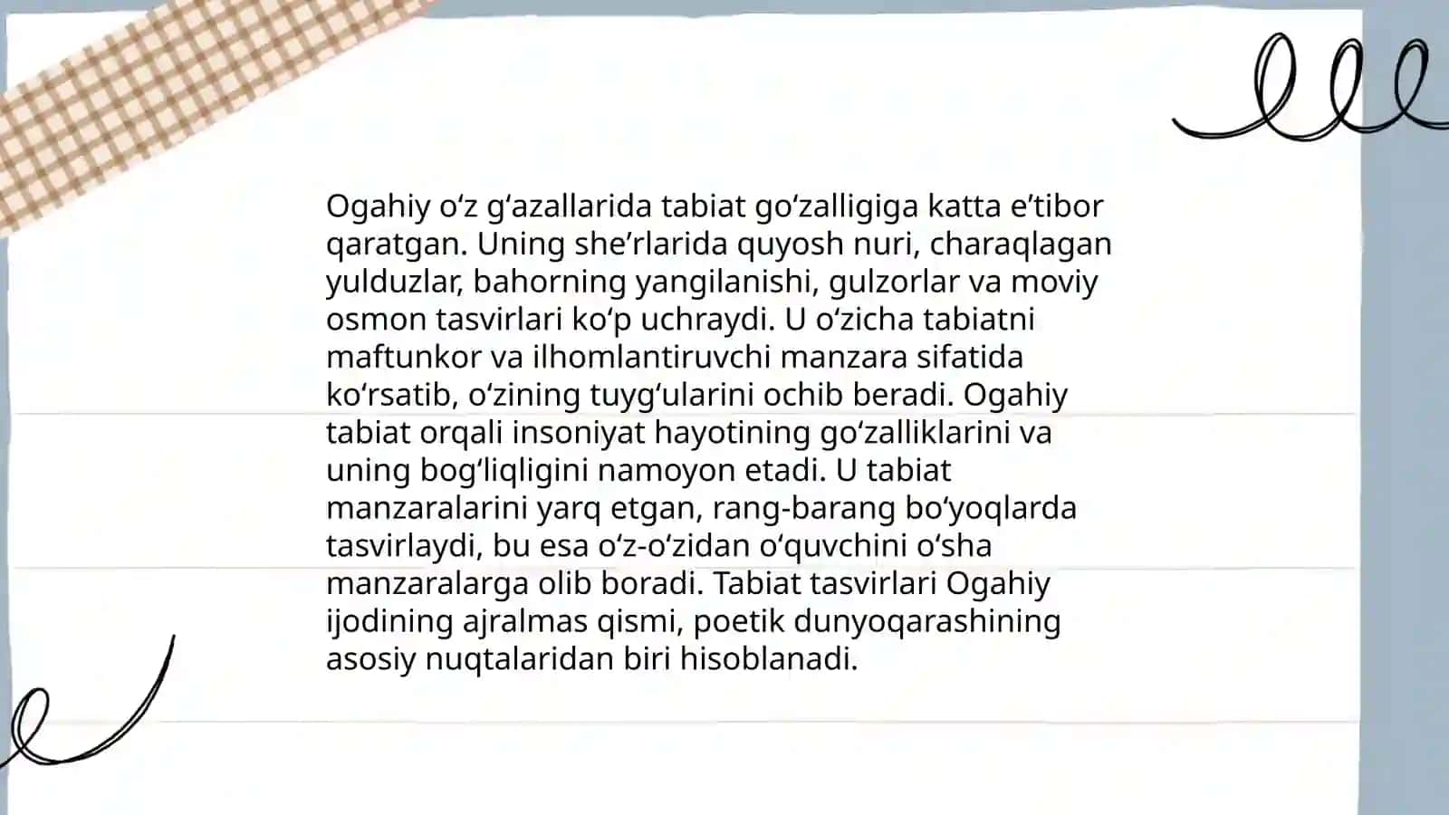Ogahiy gʻazallari 4