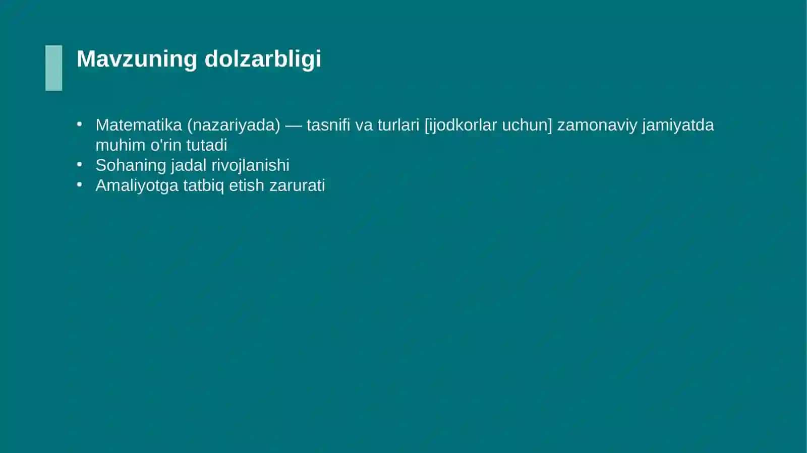 Matematika (nazariyada) — tasnifi va turlari [ijodkorlar uchun] 4