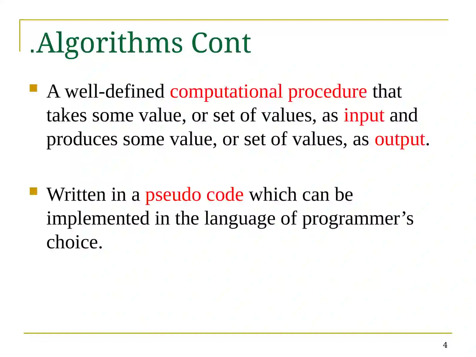 Pseudo-code to Solve Problems 4