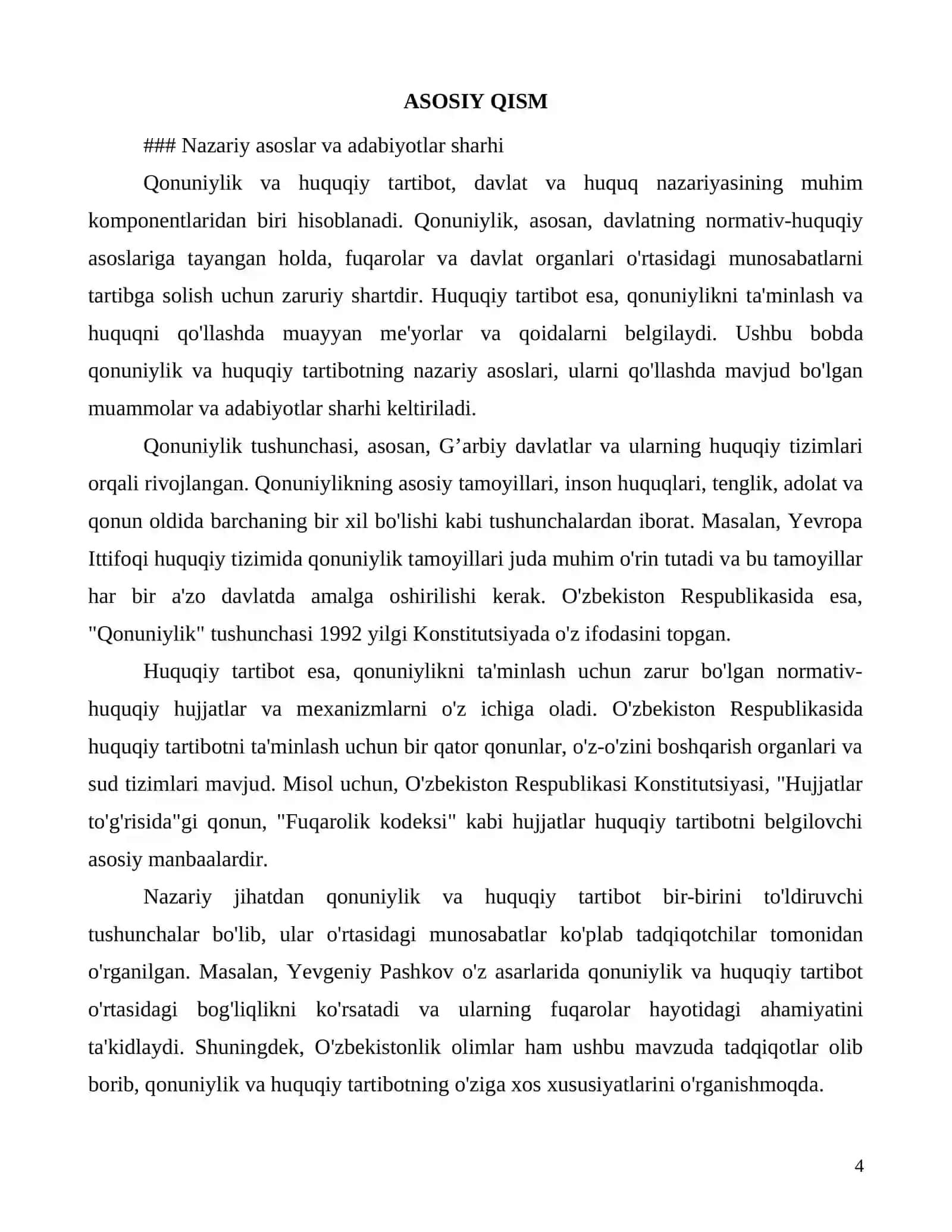 Qonuniylik va huquqiy tartibotning davlat va huquq nazariyasi 4