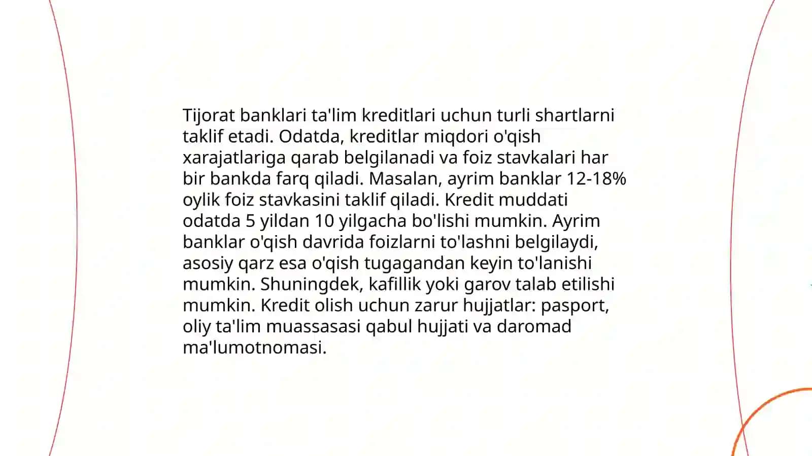 Tijorat banklari tomonidan ajratiladigan ta'lim kreditlari 4
