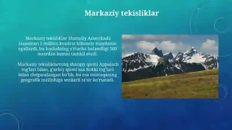 Shimoliy Amerika materigining tabiiy geografik oʻlkalari 4