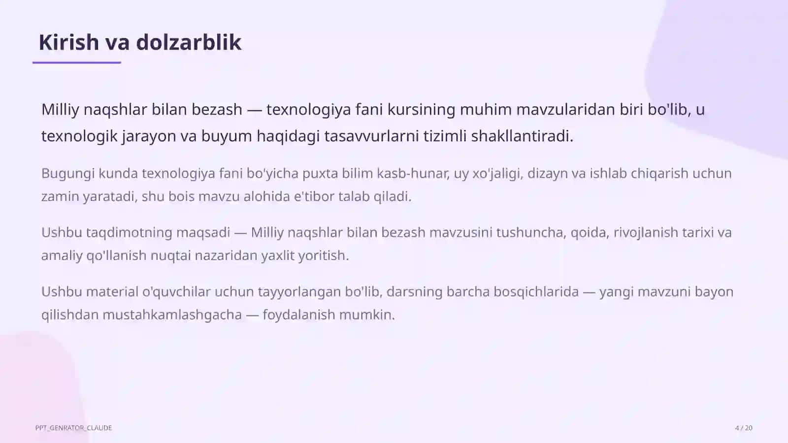 Milliy naqshlar bilan bezash (3-sinf) 3