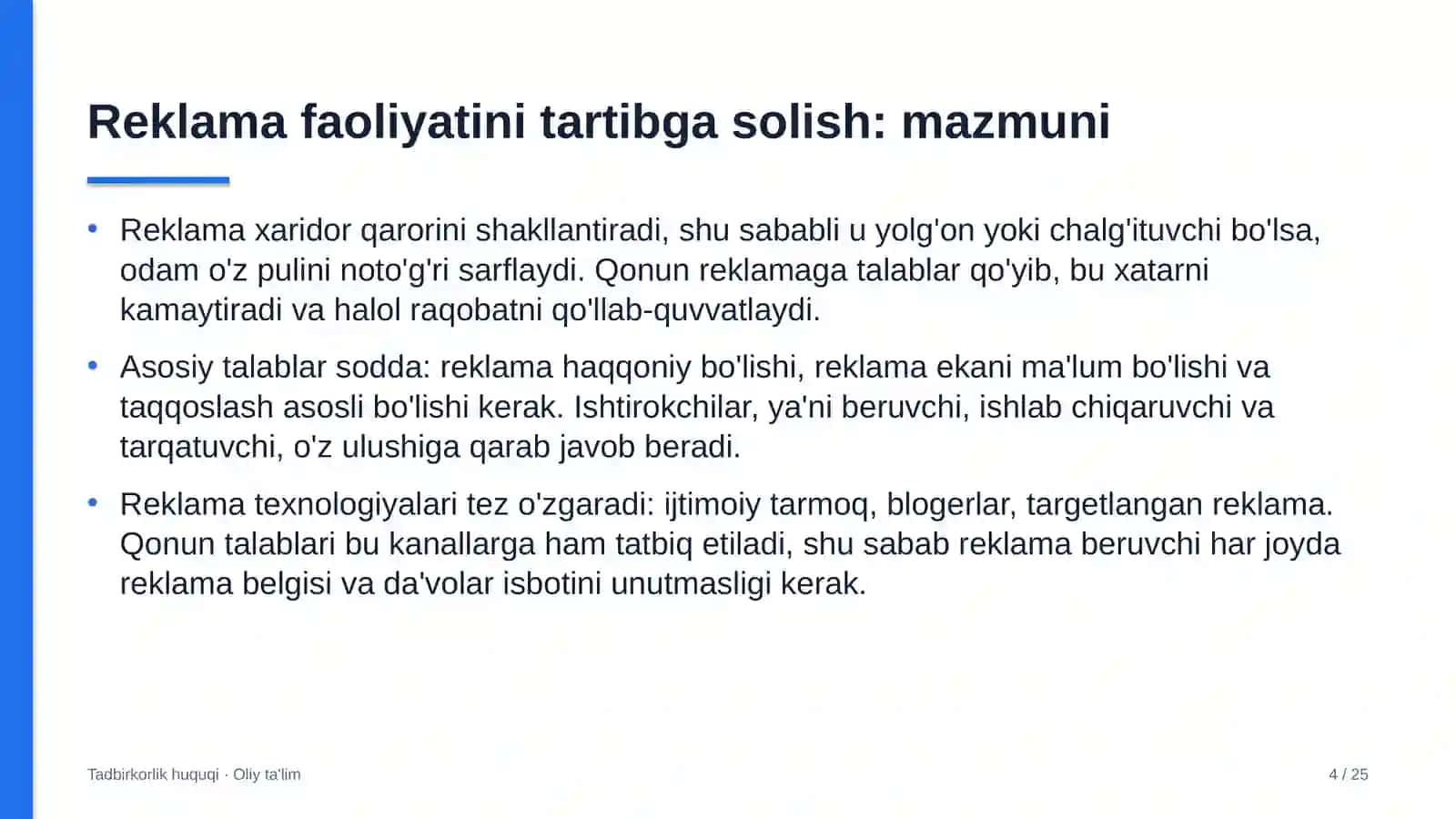 elektronika sanoatida reklama faoliyatini huquqiy tartibga solish 8556 4