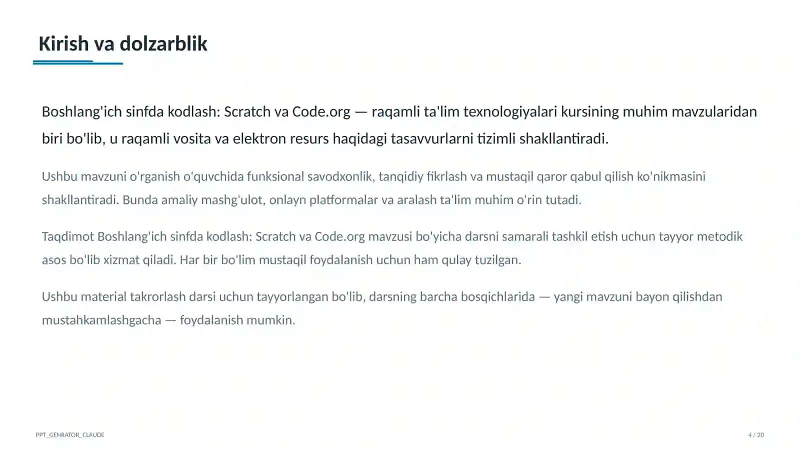 Boshlang'ich sinfda kodlash: Scratch va Code.org 4