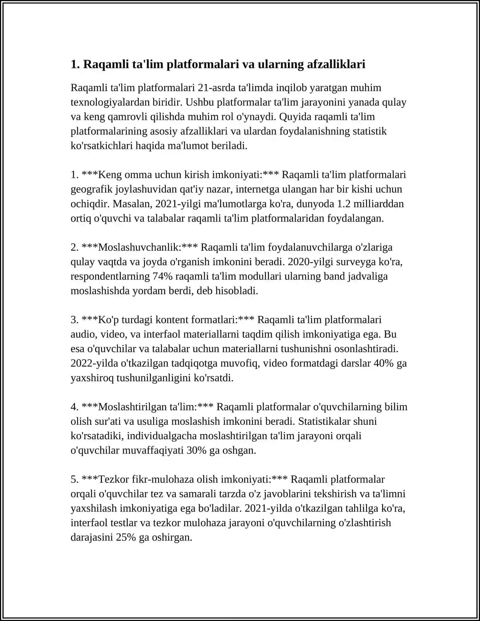 ZAMONAVIY TALIM VA INNOVATSION TEXNALOGIYALAR SOHASIDAGI ILGʻOR XORIJIY TAJRIBALAR KEYS TADI USULIDA REFARAT TAYYORLASH 4
