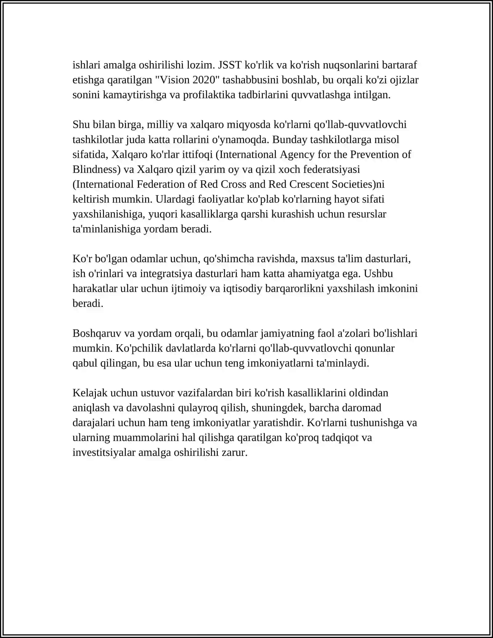 KOʻZI OJIZLIKNING DARAJALARI 4