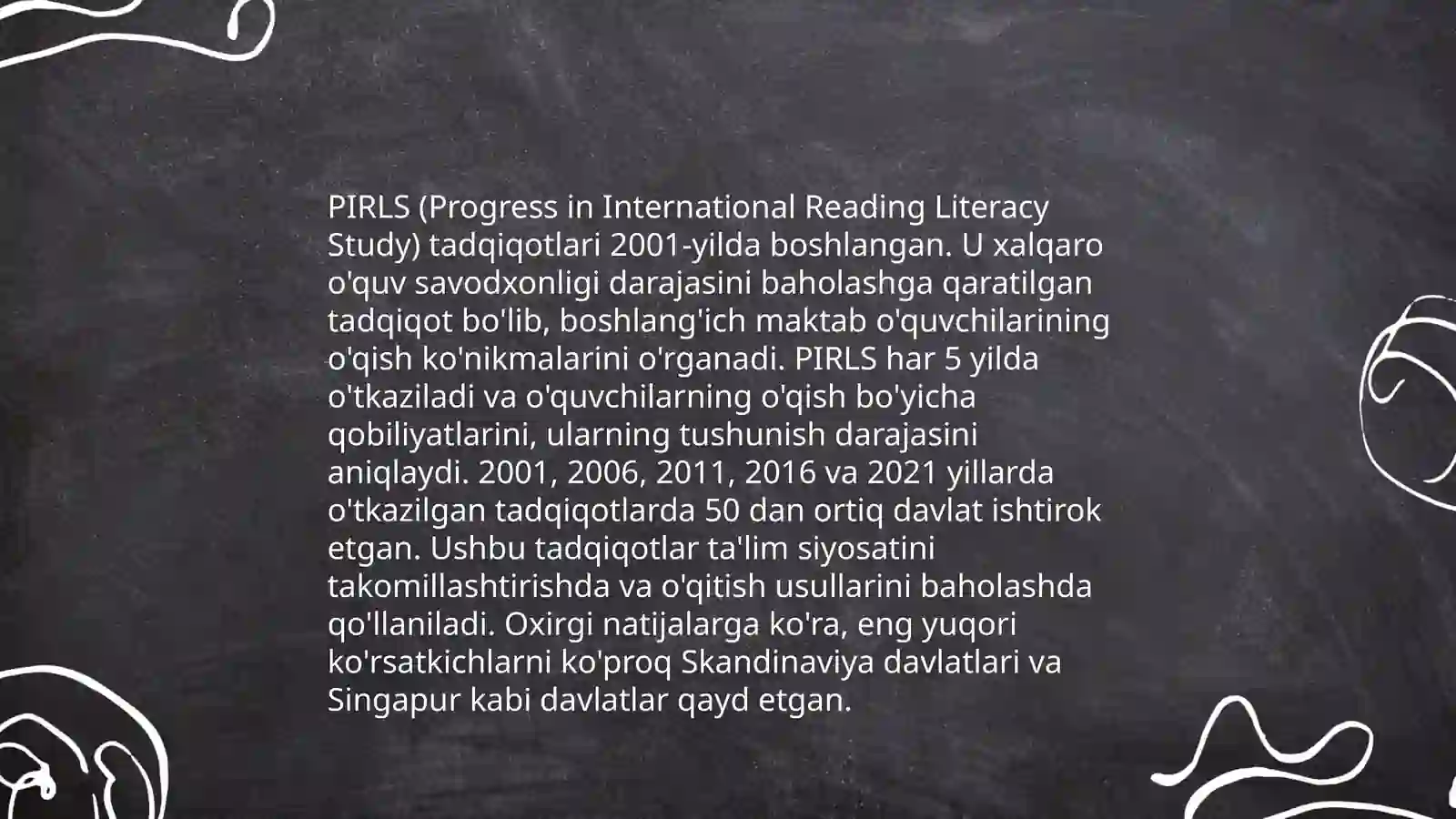 PIRLS tadqiqotlarida oʻqish savodxonligi 4