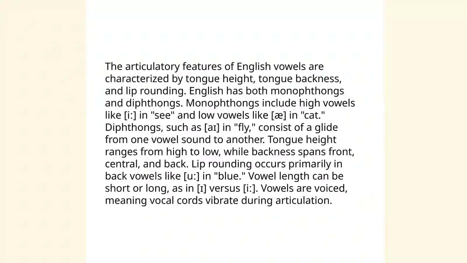 The system of vowel phonemes in English. The Articulatory Acoustic Classification of the English Vowels. ( Compared with Uzbek) 4
