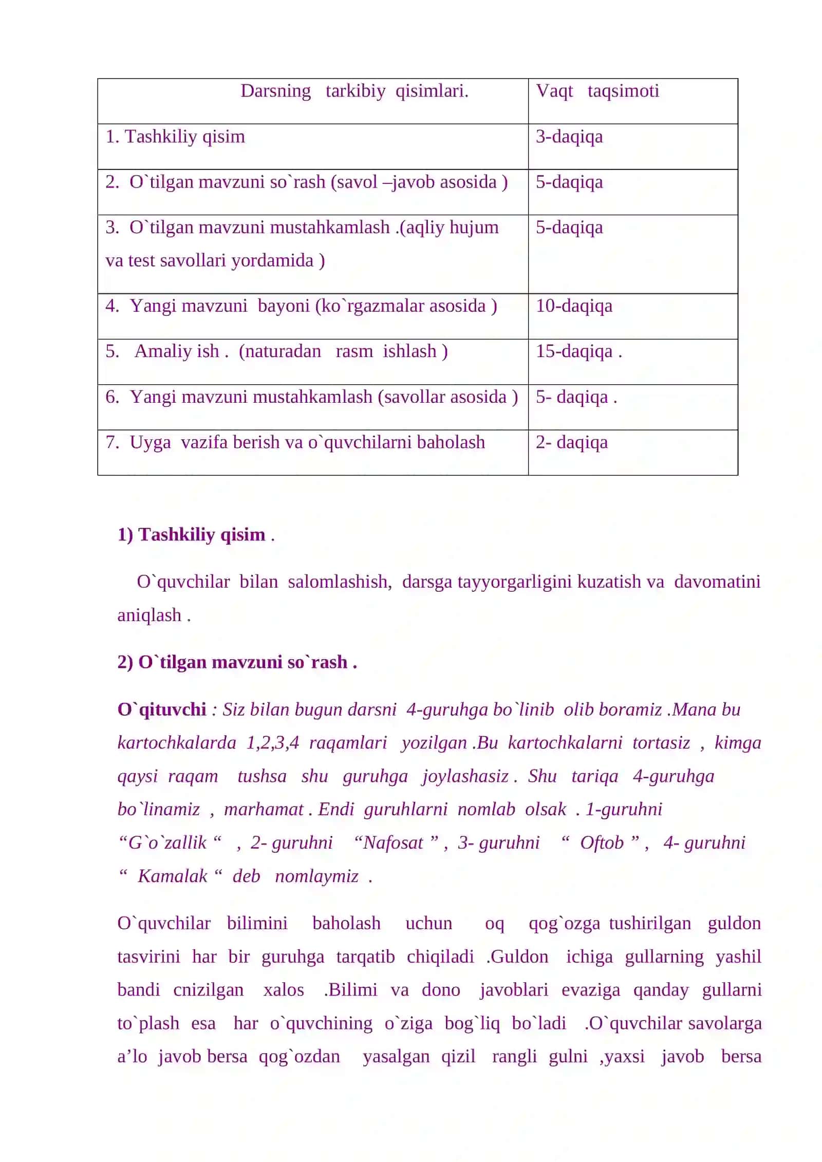 Rang –tuslari  jihatidan qarama –qarshi (kantrast)   buyumlardan tashkil  topgan naturmortni grafik usulda  ishlash. 4