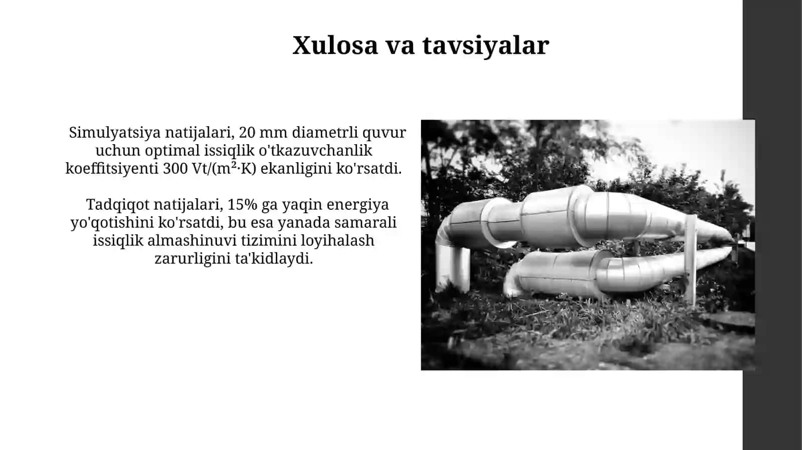 Neft quvurlarını bog'laydigan qurilmadagi issiqlik almashinuvi 4