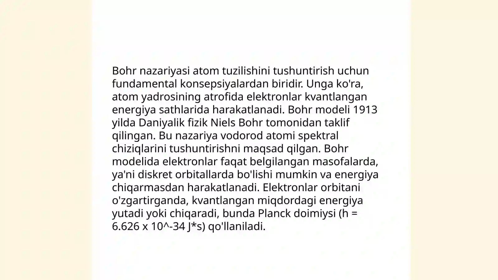 Vodorod atomining Bor nazariyasi 4