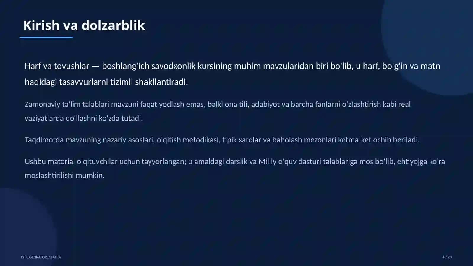 Harf va tovushlar (1-sinf) 4