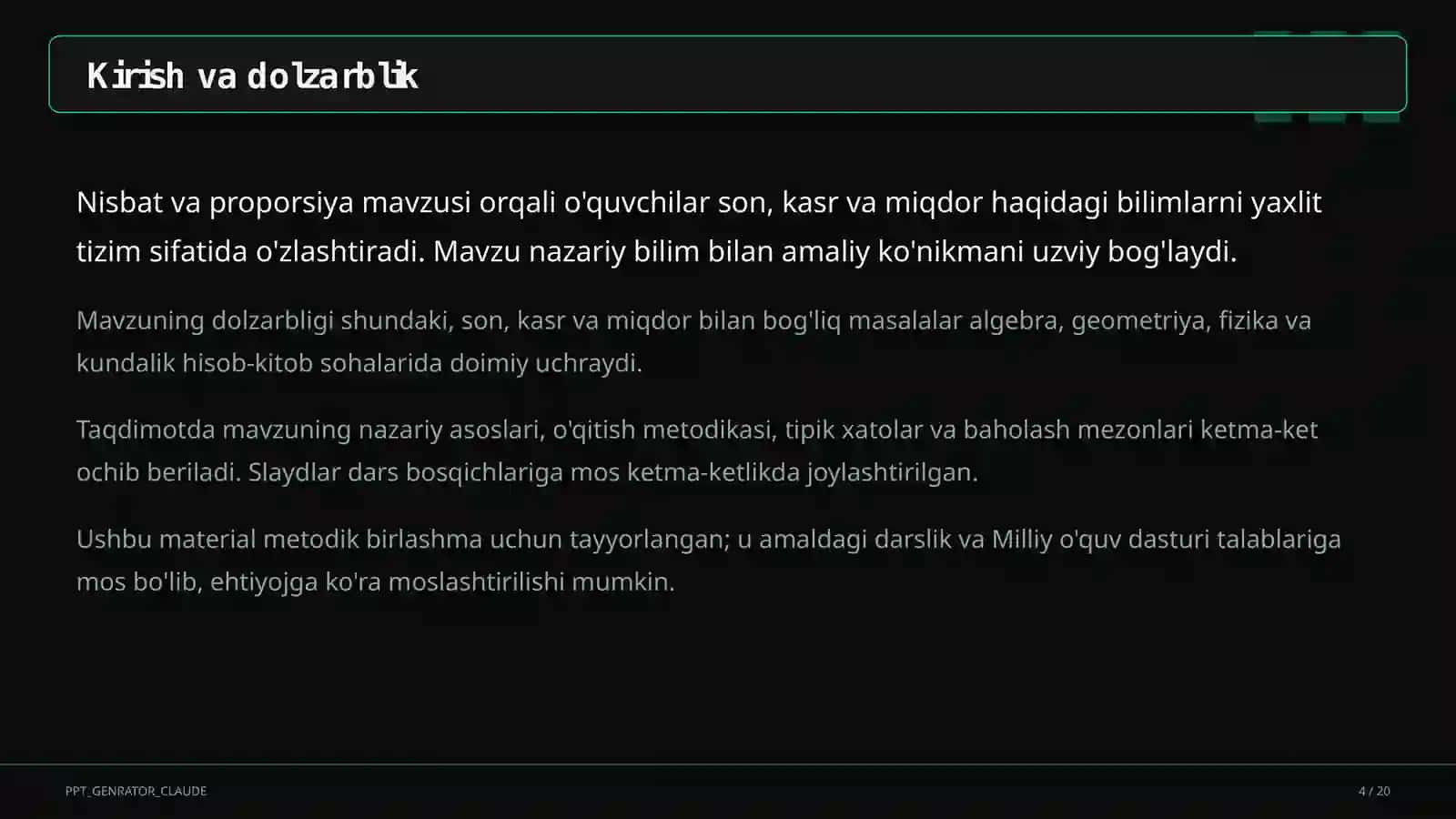 Nisbat va proporsiya (6-sinf) 3
