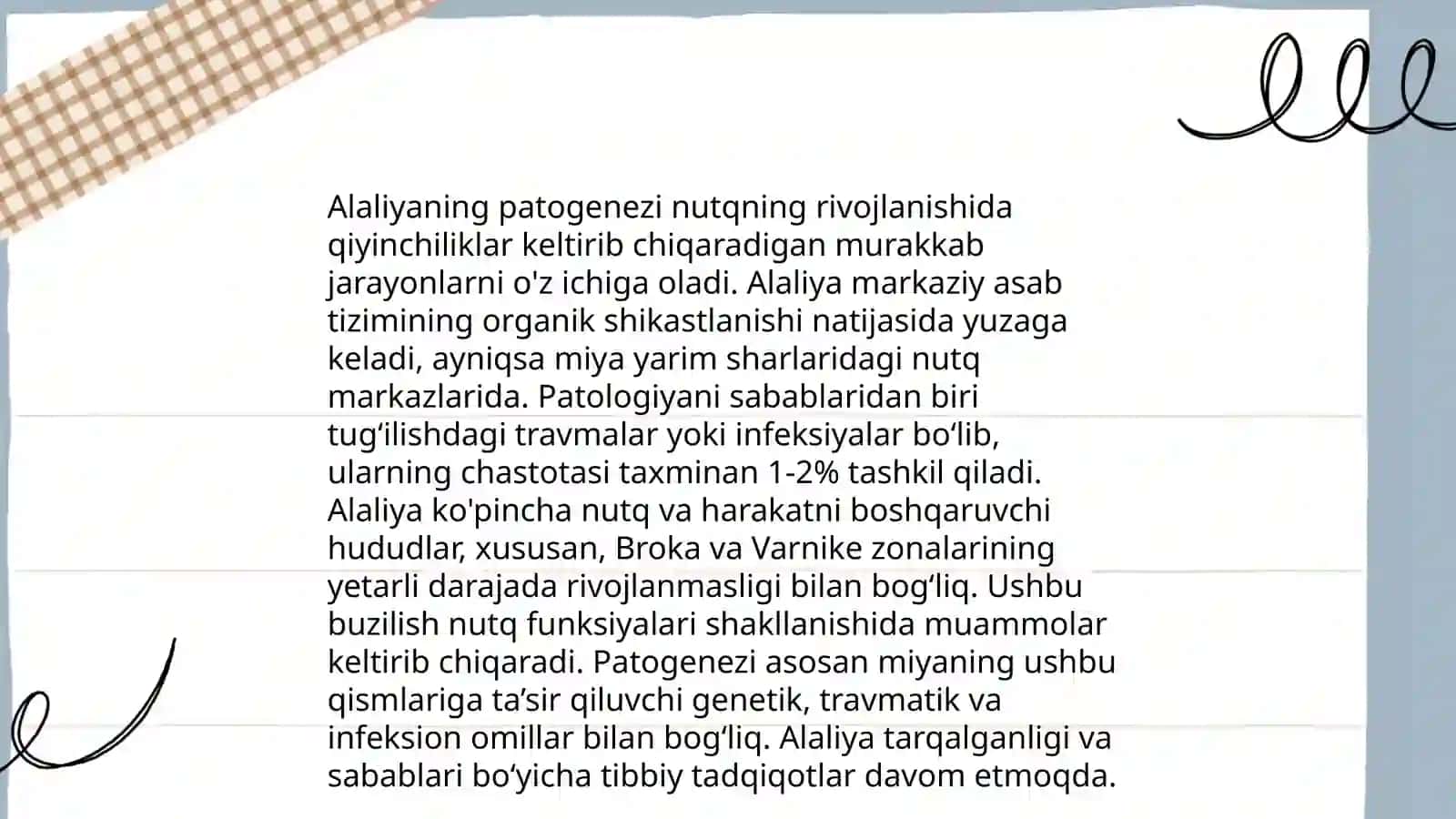 Markaziy nutq boʻlimining patologiyasi Alaliya va Afaziya etiooatogenezi va uning klinik shakllari dizartriya etiooatogenezi va uning klinik shakllari 4