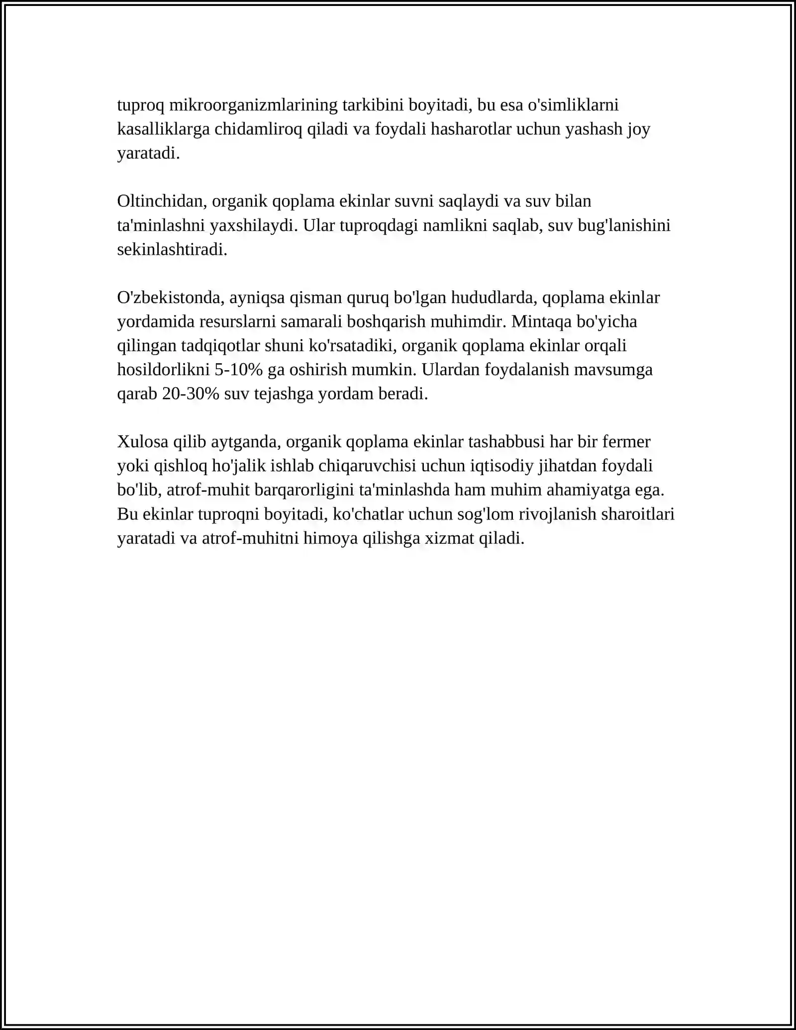 ORGANIK DEHQONCHIKDA QOPLAMA EKINLAR YETISHTIRISH 4