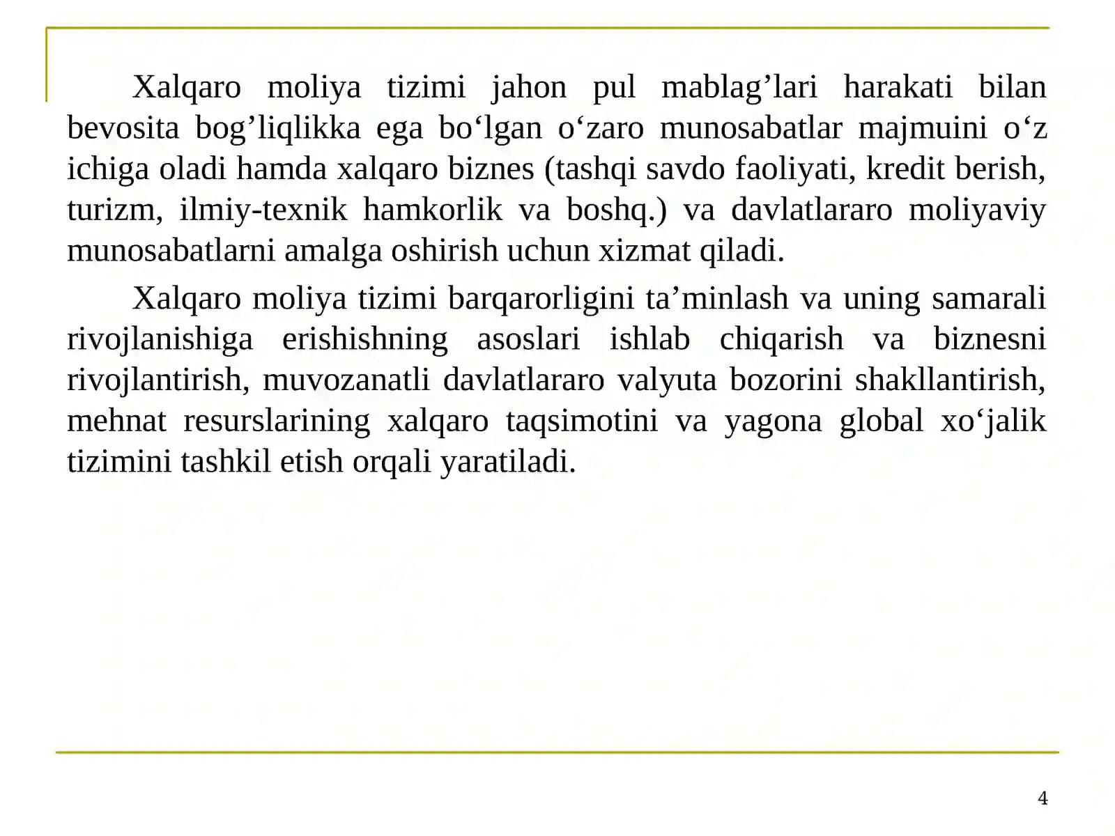 XAlqaro Moliya Tizimi 4
