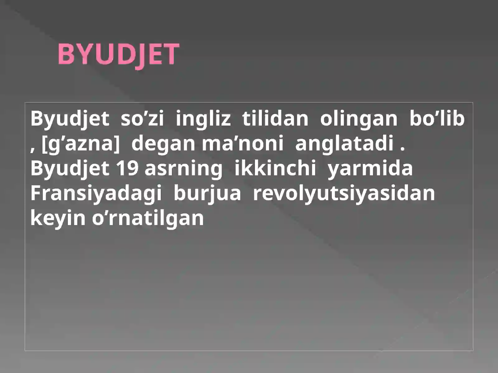 BYUDJET 4