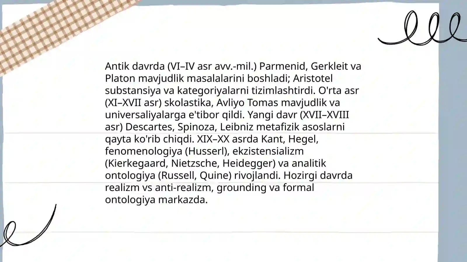 Mavjudlik nazariyalari ontologiyasi va tahlili 4