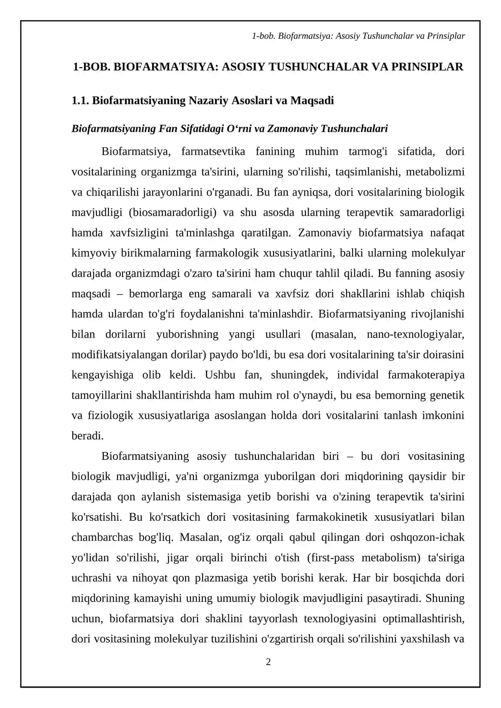 Biofarmatsiya: Asosiy Tushunchalar va Prinsiplar 4