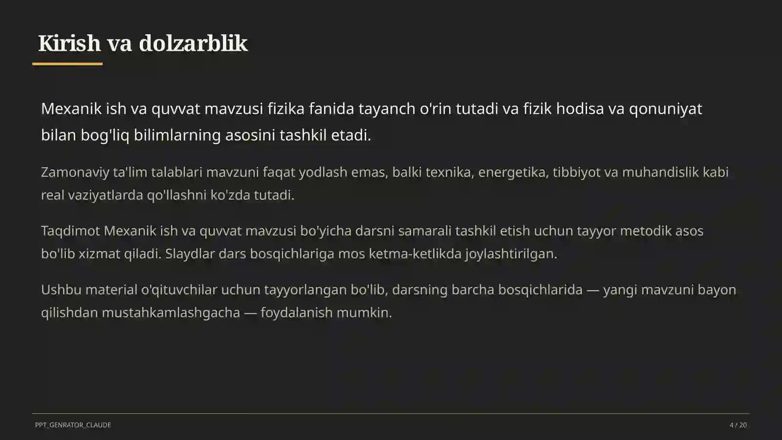 Mexanik ish va quvvat (7-sinf) 4