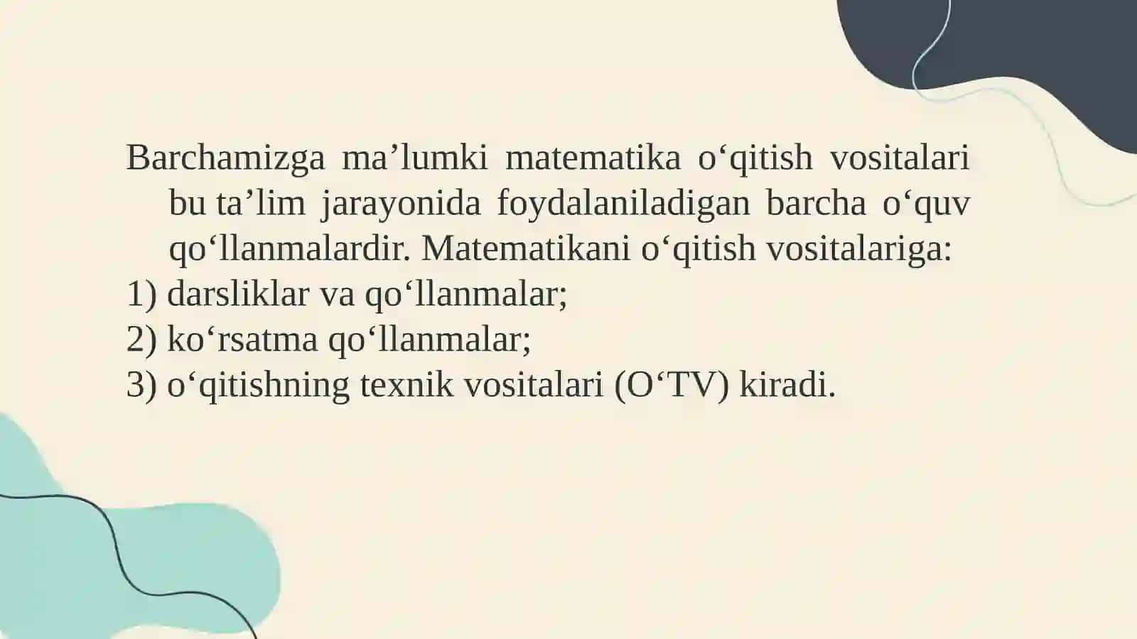 Boslang'ich Sinf Matematika Darslarida Qo'llaniladigan O'quv Vositalari va Ularning Vazifalari 4